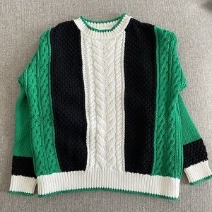 Cable Sweater in three tones